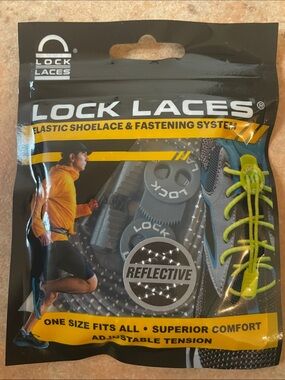 Reflective Elastic Shoelace System in Neon Yellow